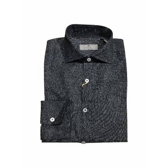NEW CANALI men's button down shirt in 111 char hound
